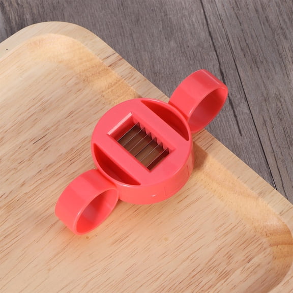 WRITWAA 2Pcs Handheld Bean Cutter with Round Handles Red Plastic Kitchen Accessory