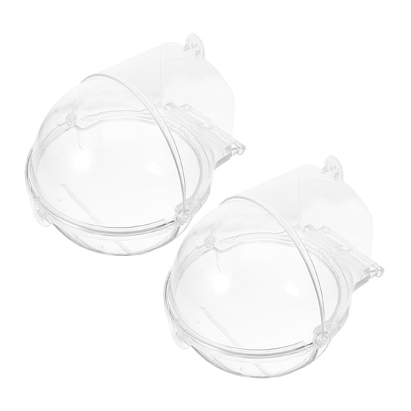 WRITWAA 2Pcs Compact Parrot Bath Tub Transparent Hanging Bird Shower Basin for Cage Use