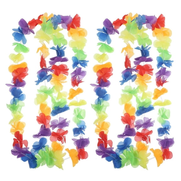 WRITWAA 2-Pack Floral Hawaiian Flower Wreaths Cloth for Celebrations and Party Decorations Backgrounds