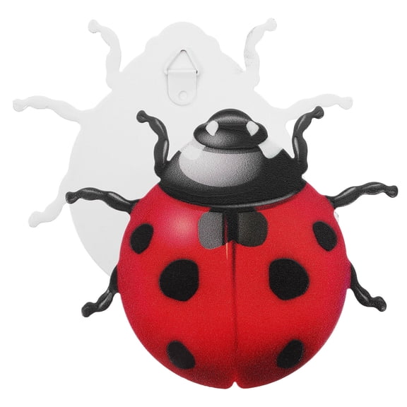 WRITWAA 2-Piece Red Metal Ladybug Wall Art Decor for Indoor Outdoor Patio Office Spaces
