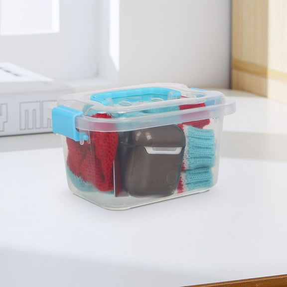 WRITWAA 2Pcs Lightweight Plastic Storage Box Multi Color with Clear Design for Easy Viewing