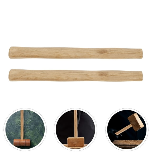 WRITWAA 2-Pack Natural Wood Hammer Handles Replacement, Hammer Handle Accessories for Efficient Tool Repair and Maintenance