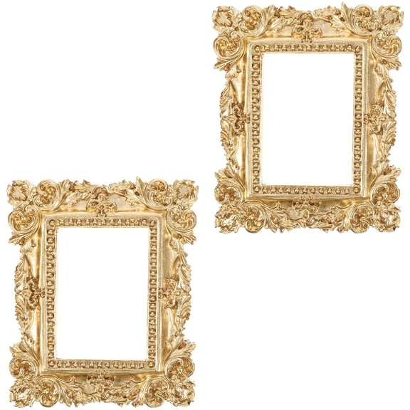 WRITWAA 2-Piece Vintage Ornate Resin Picture Frame Set for Jewelry Display, Office Use, Home Decoration Accents