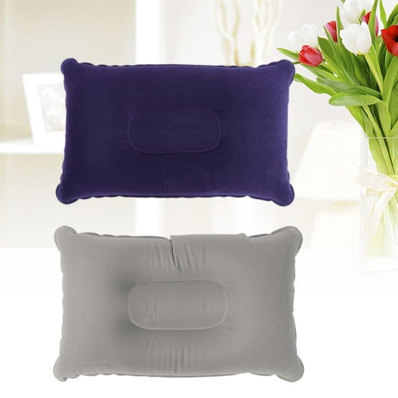 WRITWAA Portable Inflation Cushion Ergonomic PVC Flocking Pillows for Resting 2Pcs