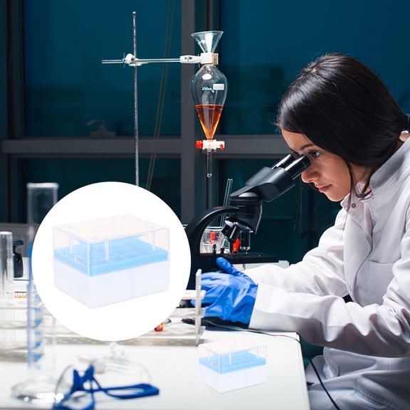 WRITWAA 2-Pack Plastic Cryovial Storage Boxes with 20 Grid Compartments for Ultra Low Temperature Lab Freezing