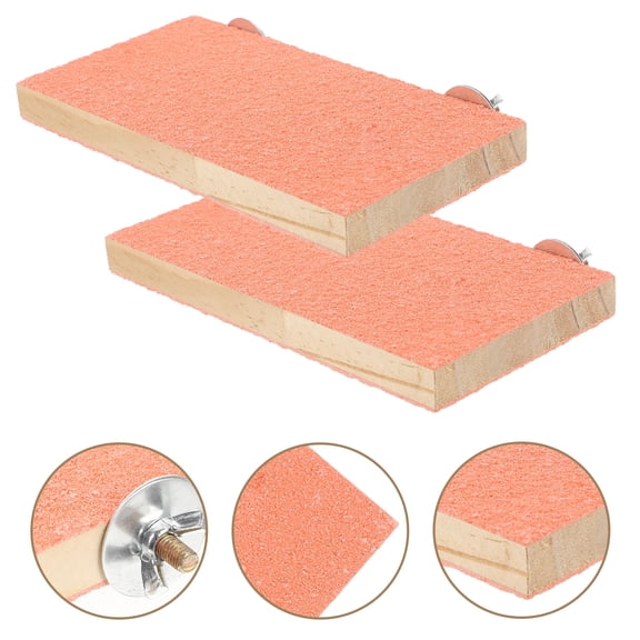 WRITWAA 2-Pack Wooden Platform Perch for Birds, Foot and Leg Muscle Stimulation, Ideal for Bird Cages and Owners