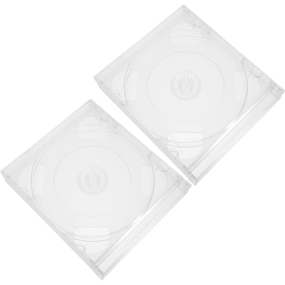 WRITWAA 2Pcs Portable Clear Dvd Cases Plastic Storage Boxes Compact and Easy to Carry for Home Use