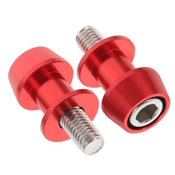 WRITWAA 2Pcs Red Aluminum Alloy Swingarm Spools Motorcycle Accessories for Secure Rear Stand Attachment