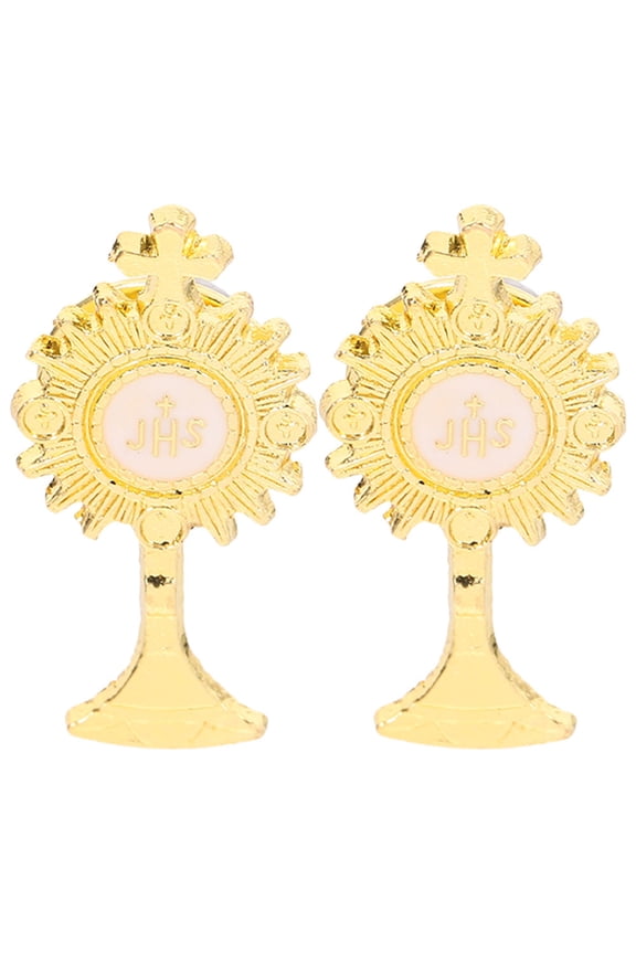 Cross Brooch Pins for Clothes Decoration, Golden Sweater Accessories, 2 Pieces, Stylish and