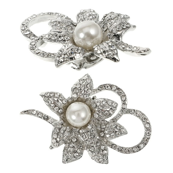 WRITWAA Zinc Alloy Flower Shoe Buckles, 2-Pack Stylish Accessories for Weddings, Parties, Formal Events, and Special Occasions