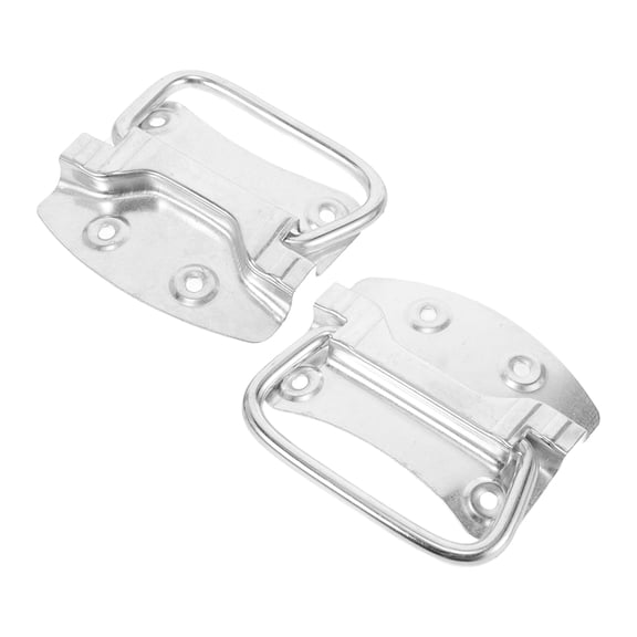 WRITWAA 2Pcs Steel Pull Handles Rings Silver Elegant Design for Lifting Tool Box Storage