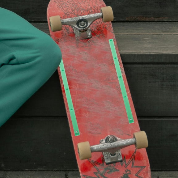 WRITWAA 2-Pack Skateboard Wheel Stoppers Green Plastic Easy to Install for Skateboard Decks and