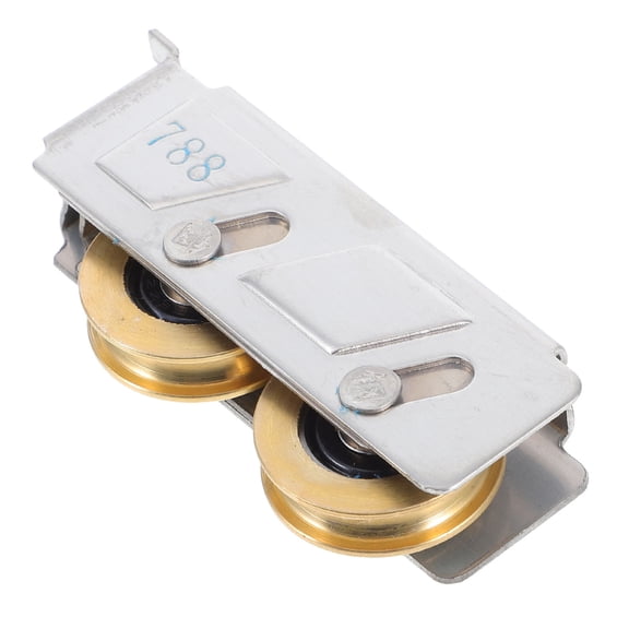 WRITWAA 2Pcs Closet and Patio Door Roller with Stainless Steel Frame and Bearing Double Copper Wheel for Stability