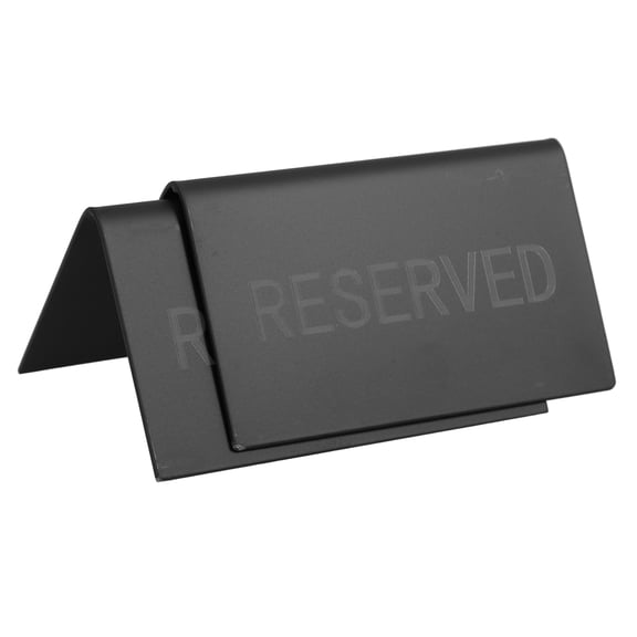 WRITWAA Freestanding Reserved Table Tent Signs Black Stainless Steel 2Pcs