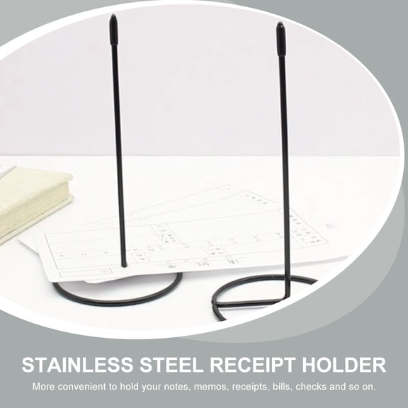 WRITWAA Ticket Stabber Stainless Steel Memo Holder Black for Desk Receipt Organizer 2Pcs