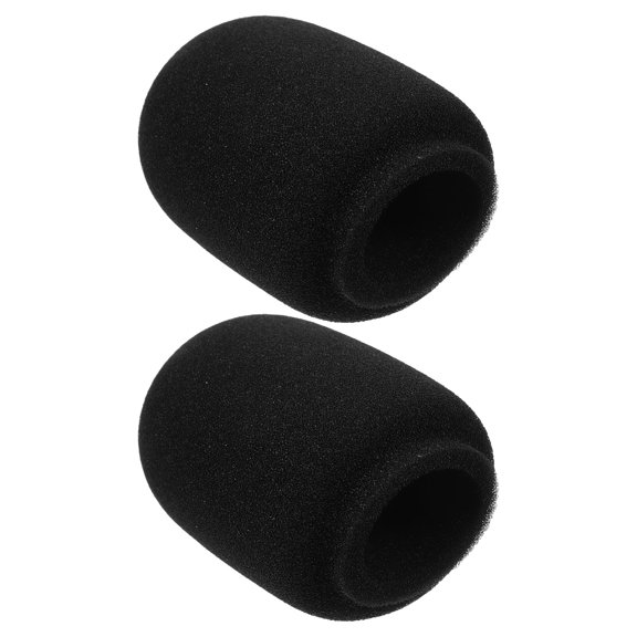 WRITWAA 2Pcs Stretchable Black Handheld Mic Foam Ball Protective Cover for Noise Filtering and Pop Reduction