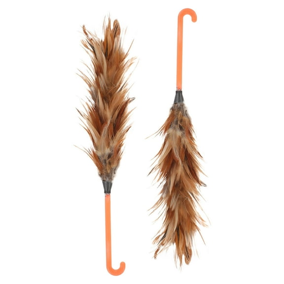 WRITWAA 2Pcs Supple Chicken Plume Duster with Hook Handle for Easy Dust Cleaning