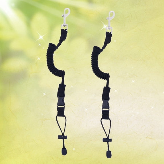 WRITWAA 2Pcs Tether Cord for Inflatables Black Elastic Paddle Leash for Water Activity Users Extended to 155in