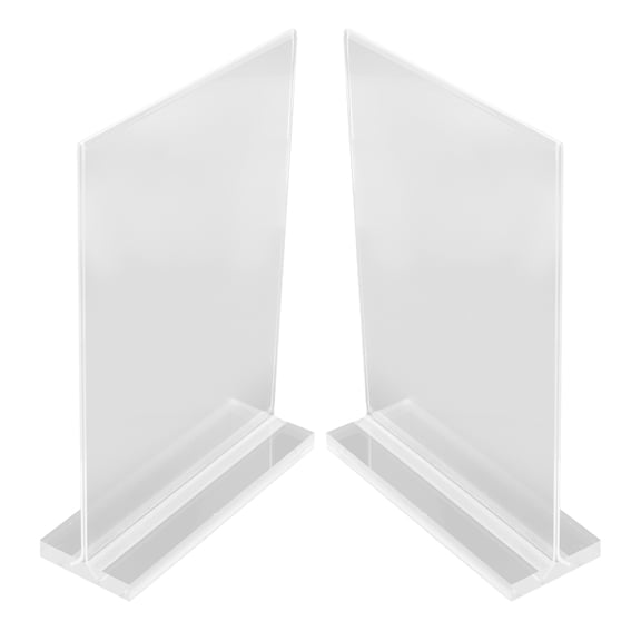 WRITWAA 2Pcs Clear Acrylic Sign Holders Display Stands for Menu Poster Tabletop Use