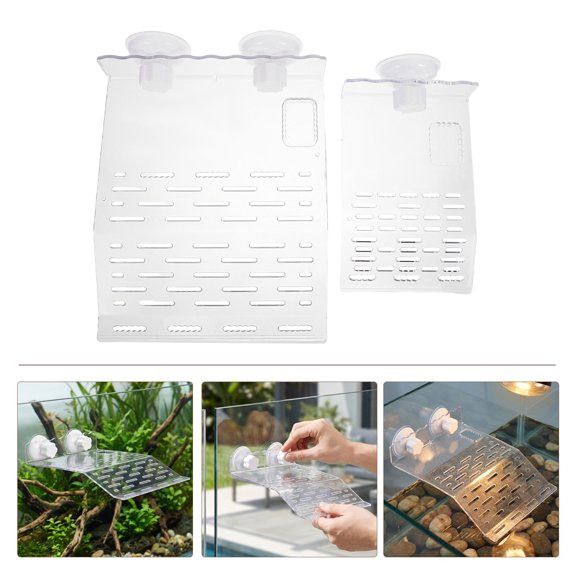 WRITWAA 2Pcs Transparent Turtle Ladder Climbing Ramp for Aquarium with Nonslip Surface