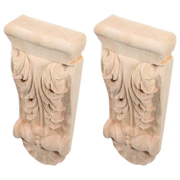 WRITWAA 2Pcs Unpainted Wood Corbels for Kitchen Mantels Shelf Brackets Solid Wood Construction