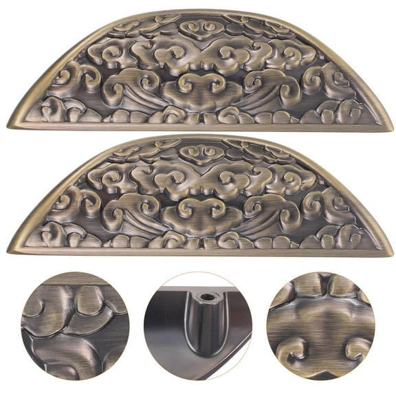 WRITWAA 2-Pack Vintage Style Cabinet Pulls Zinc Alloy Antique Bronze Finish Dresser Drawer Handles