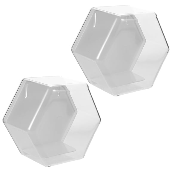 WRITWAA 2Pcs Wall Mounted Transparent Display Boxes White Clear Dustproof Figure Storage for Home