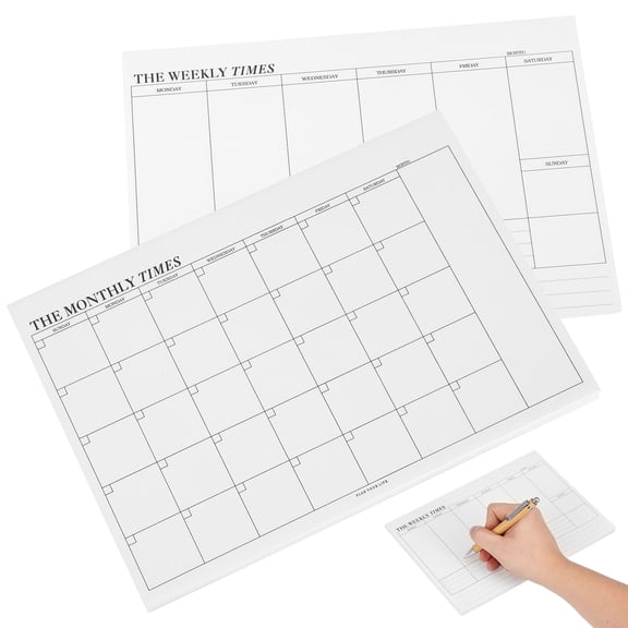 WRITWAA 2Pcs Weekly Plan Notepad Beige Paper Suitable for Staff Students and Teachers Organization