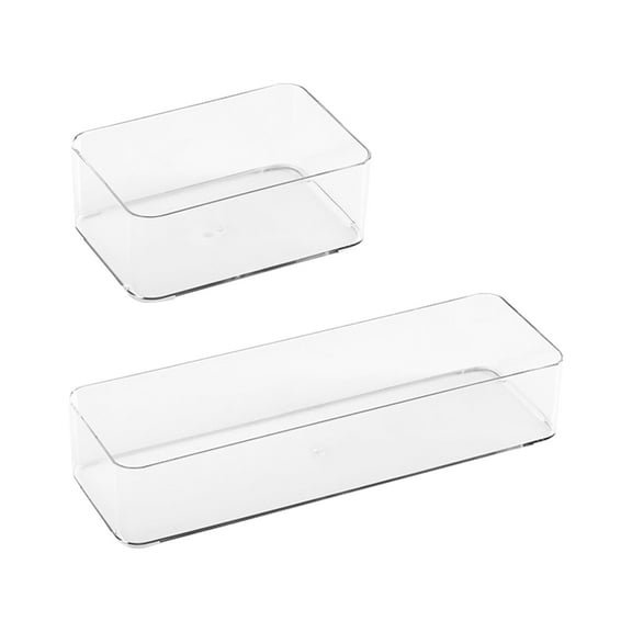WRITWAA 2Pcs White Kitchen Drawer Organizer Multi-Function Storage Box for Home Use
