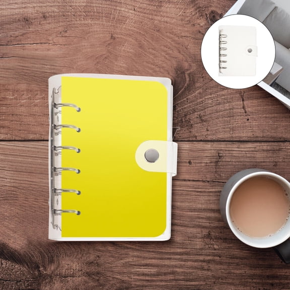 WRITWAA 2Pcs White PVC Diary Cover Notebook Protector 6 Hole A7 Inner Page Binder