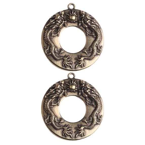 WRITWAA 2pcs Brass Dragon Pendant Charms for Crafts, Vintage Style Decorative Accessories for Projects and