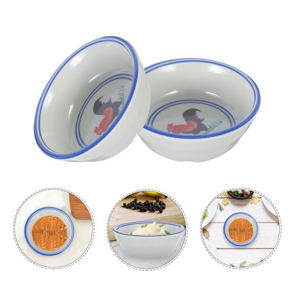 WRITWAA Multi Color Dipping Dish Vintage Rooster for Home Use 2Pcs