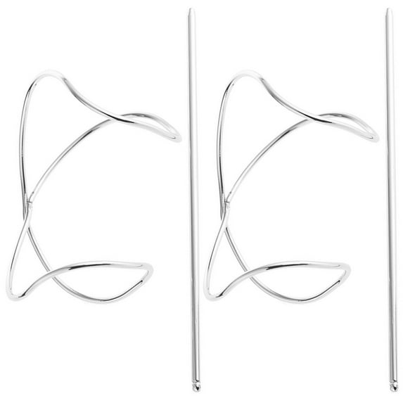 WRITWAA Silver Metal Hair Pins 2Pcs Elegant Alloy Bun Holders for Decoration
