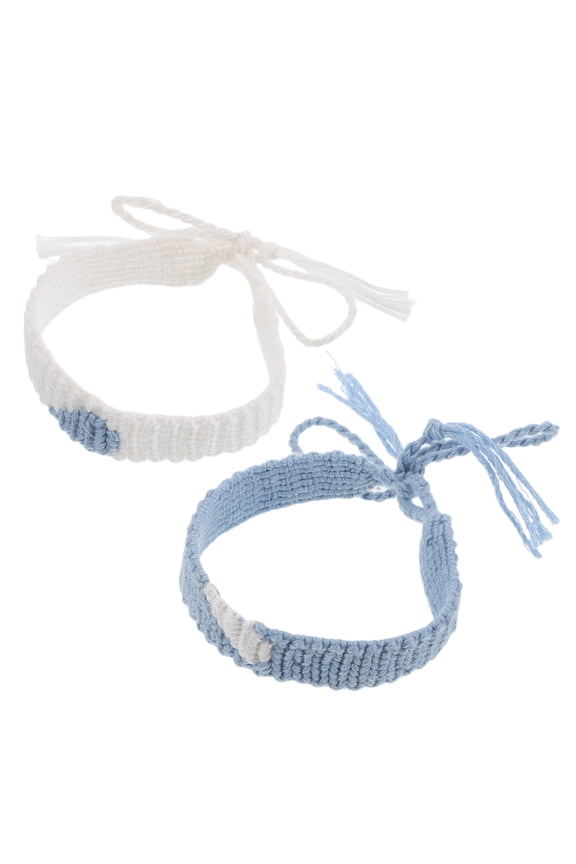 2-Piece Heart Shaped Bracelets with Tassel Design, Assorted Colors, Creative Accessories for Dates