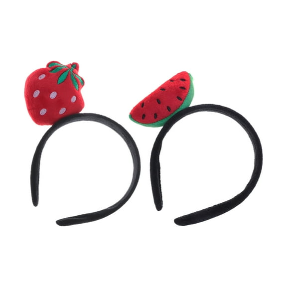 WRITWAA Cute Fruit Theme Headbands, Assorted Colors, Soft Cloth Material, Party Accessories, 2 Pieces