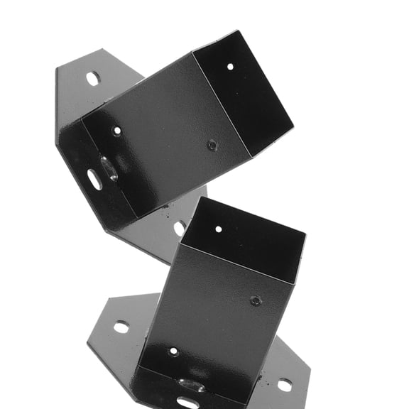 WRITWAA 2 Pack Black Metal Post Base Covers, Protective Fence Deck Railing Support Trim Plates for Garden Outdoor Patio Yard