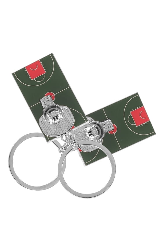 2-Pack Zinc Alloy Basketball Keychain Pendant Key for Men Women Kids