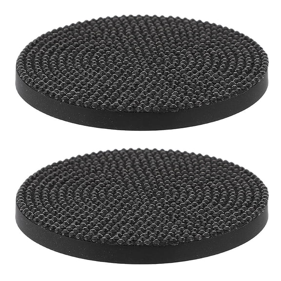 WRITWAA Water Cup Coaster Non-Slip Rhinestone PVC for Home Use Black 2Pcs