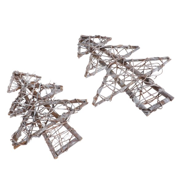 WRITWAA 2-Pack Grey Metal Wreath and Tree Frames for Christmas Holiday Festival Decorations and Seasonal Home Decor