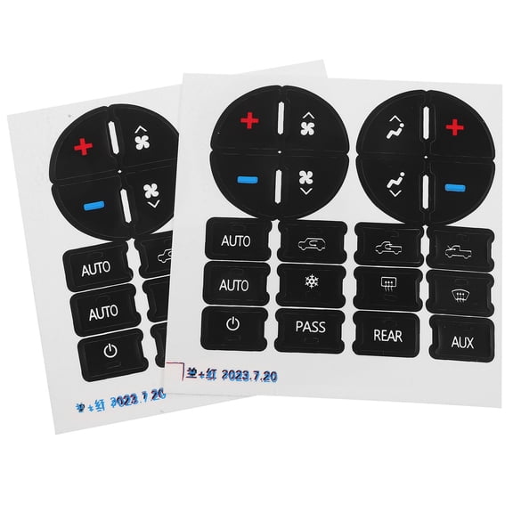 WRITWAA 2pcs car accessories Dash Button Decal Stickers Black PVC for Automotive Accessories