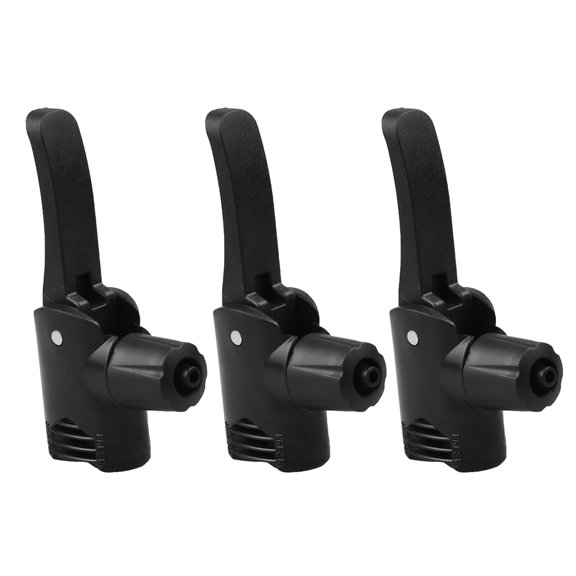 WRITWAA 3 Pcs Bike Tire Air Pump Fitting Black Plastic Bicycle Pump Easy Connect Head For Motorbike Users