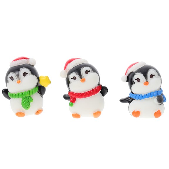 WRITWAA Penguin Centerpieces Resin 3 Pcs Assorted Color
