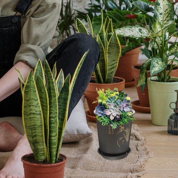 WRITWAA 3-Pack Dark Red Indoor Flower Planter Pots with Effective Water Drainage for Home, Garden, and Indoor Plant Care