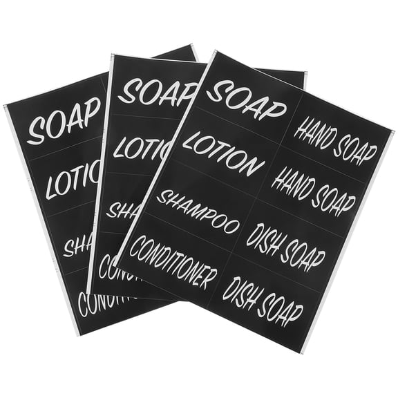 WRITWAA 3-Pack Black Minimalist Soap Stickers Labels for Kitchen Use, and Easy to Apply