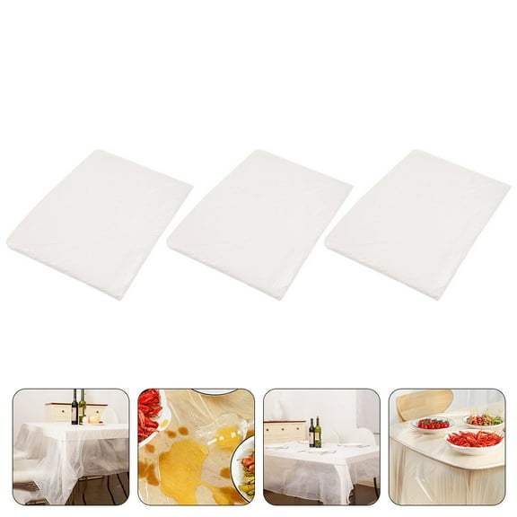 WRITWAA 30 Sheets of Disposable Table Protector White PE Oilproof Rectangular Cover for Household Parties