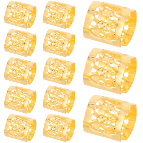 WRITWAA 300Pcs Dreadlock Jewelry Women Hair Buckle Golden Iron Accessories for Fashion Shows