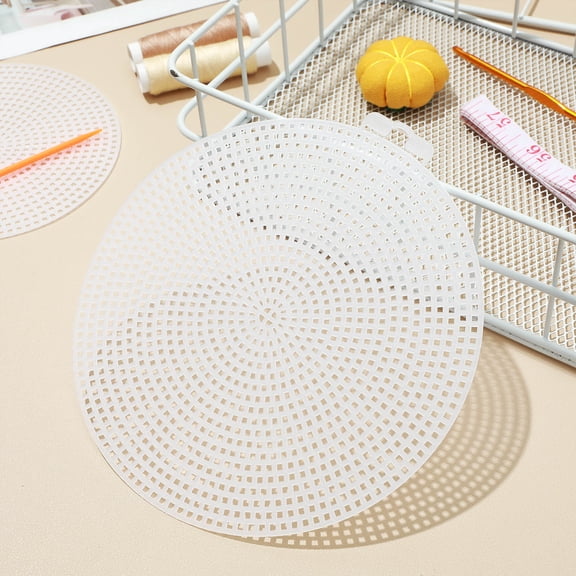 WRITWAA 30Pcs Mesh Material Round Plastic Canvas Sheets Transparent Diy Colored Coasters