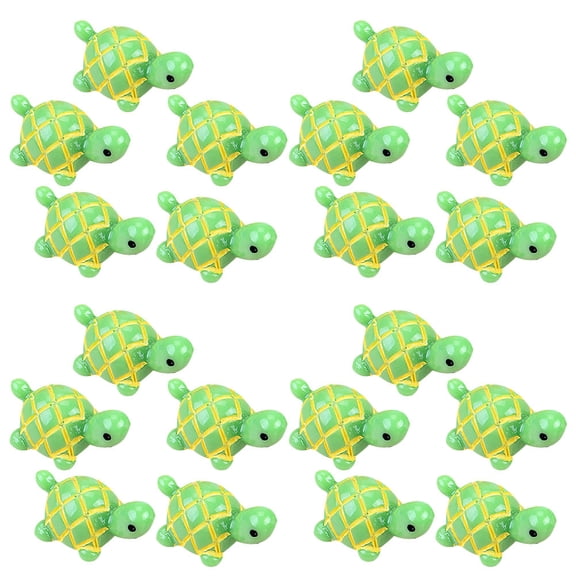 WRITWAA 30Pcs Turtle Figurine Resin Marine Animal Decor for Aquarium Fish Tank Landscape Green Color