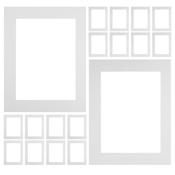 WRITWAA 30Pcs White Matting for Picture Frames with Precision Cut Openings Suitable for Gallery and Home Displays