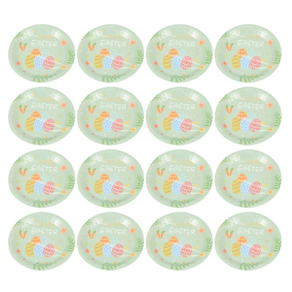 WRITWAA 32 Pcs Bunny Party Supplies Green Rabbit Tray Tableware